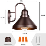Brightever Gooseneck Porch Lights Outdoor, 2-Pack Farmhouse Exterior Barn Light Fixtures, Waterproof Industrial Brown Patio Wall Lamps for Garage, E26 Base Anti-Rust, Bulb not Included