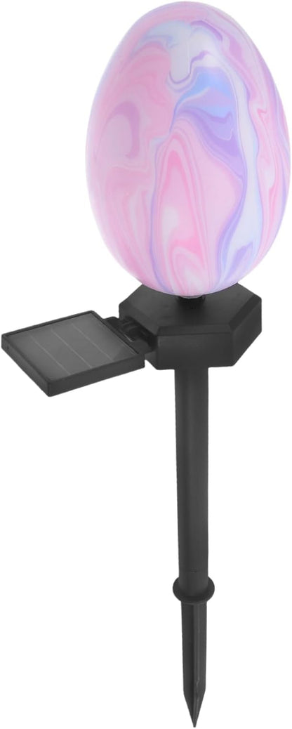 Kisangel Easter Solar Garden Stake Lights Led Egg Shape Outdoor Decorative Solar-Powered Pathway Lighting
