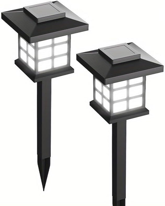 IP54 Waterproof Solar Lights Multi-Color Outdoor Lawn Lights Garden Path Holiday Decorative Lights (2 Packs of Black)