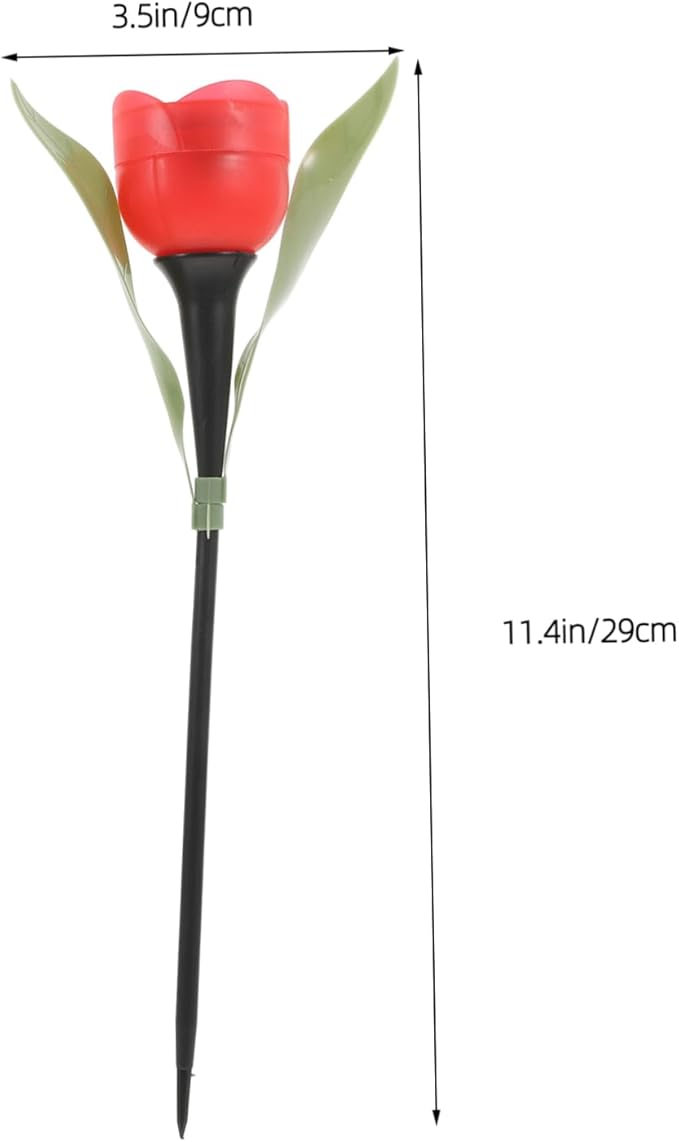 BESPORTBLE 3pcs Solar Led Garden Lights Weatherproof Tulip Shape Solar Pathway Lights for Outdoor Use Auto Sensor Energy Saving for Patios Driveways and Landscapes