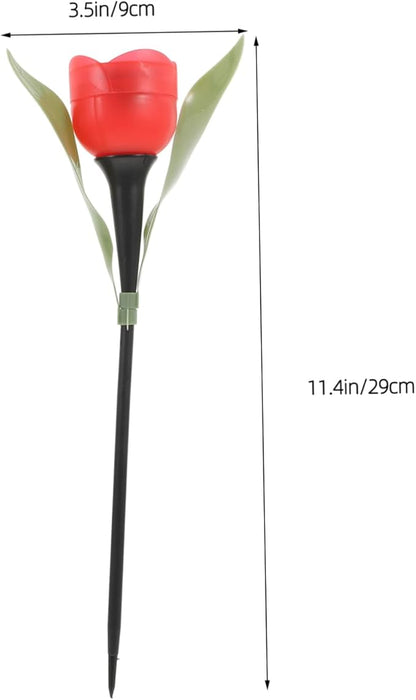 BESPORTBLE 3pcs Solar Led Garden Lights Weatherproof Tulip Shape Solar Pathway Lights for Outdoor Use Auto Sensor Energy Saving for Patios Driveways and Landscapes
