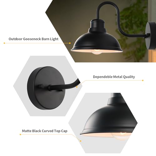 Barn Light Outdoor Wall Lights 8" Exterior Lighting Fixtures 2 Pack