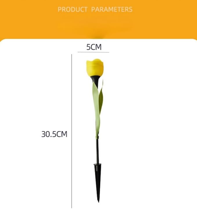 anso 6pcs Garden Tulip Flower Shape LED Solar Powered Lights Outdoor Yard Standing Decors (Green) | Lumora