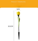 anso 6pcs Garden Tulip Flower Shape LED Solar Powered Lights Outdoor Yard Standing Decors (Green) | Lumora