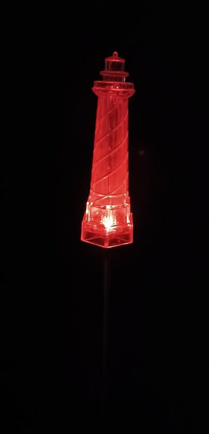 Starry Illuminate 3 PCS Solar Color Changing Style Garden Stake Light Pathway Stake Light (Lighthouse)