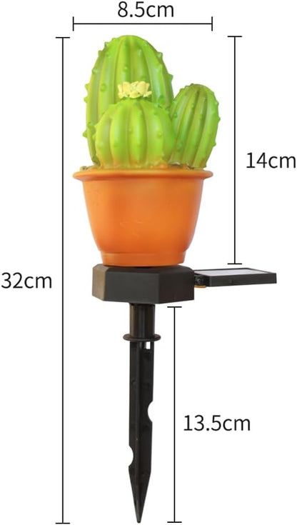 BESPORTBLE Solar Light Stake Outdoor Decor, Cactus Decorative Garden Stake Lighting, Solar Powered Outdoor Garden Light Decorations for Yard Patio Lawn Pathway, 12.48inch