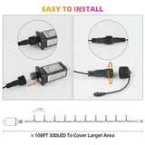 Chuya Halloween Lights Outdoor Indoor,Orange Purple Lights 300 LED 105FT