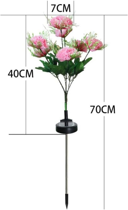 2 Pack Solar Garden Lights IP65 Waterproof LED Stakes 70cm Outdoor Decorative Lighting for Patio Path Lawn Balcony Fence(Pink)