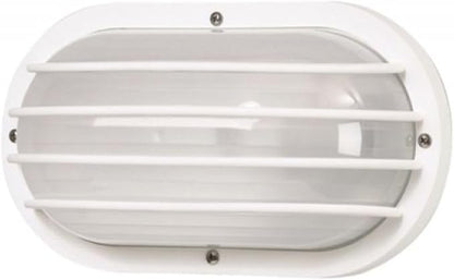 Solus S76WF Nautical Oblong Outdoor Wall Mount Light – Black or White, Composite, Frosted Diffuser – LED Bulb Included, Non-Corrosive (White, Warm White (3000K), Single Pack)