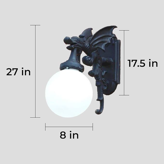 The King's Bay Gargoyle Dragon Outdoor Wall Light Sconce