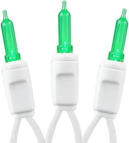 Novelty Lights Vintage Style T5 Green LED Christmas Lights, 11.5 Feet White Wire String of 35 Mini Bulbs, UL Listed Indoor/Outdoor Tree Lighting