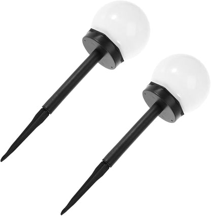 Alipis 2pcs Solar Lawn Lights Waterproof Solar Garden Path Lights Warm White Outdoor Landscape Ground Plug Lighting for Courtyard and Patio