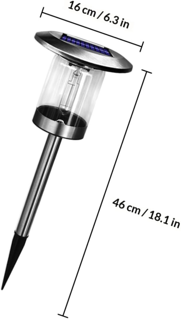 Solar Stainless Metal Lawn Lights Outdoor Path Lights with Tungsten Filament Solar Driveway Lamps for Garden Patio Landscape Lighting