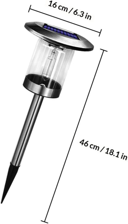 Solar Stainless Metal Lawn Lights Outdoor Path Lights with Tungsten Filament Solar Driveway Lamps for Garden Patio Landscape Lighting