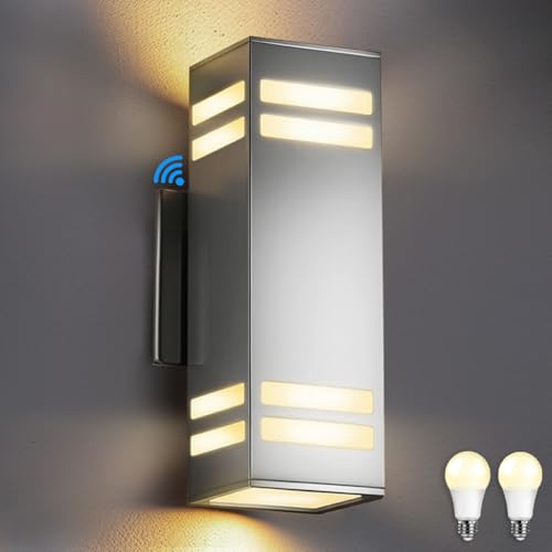 SHIMR Dusk to Dawn Outdoor Wall Lights, Modern Up and Down Sconce