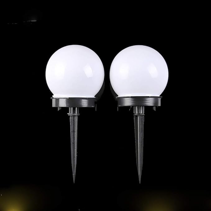 Solar Garden Lights, LED Solar Powered Globe Lights, White, Plastic, Waterproof, Outdoor Use Only