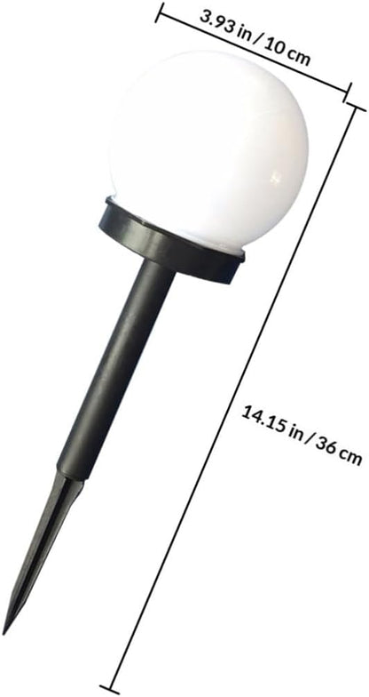 jojofuny 4pcs Solar Path Lights Ball Shape White Glow Outdoor Lawn Solar Powered LED Landscape Ground Lamps for Garden Yard Pathway