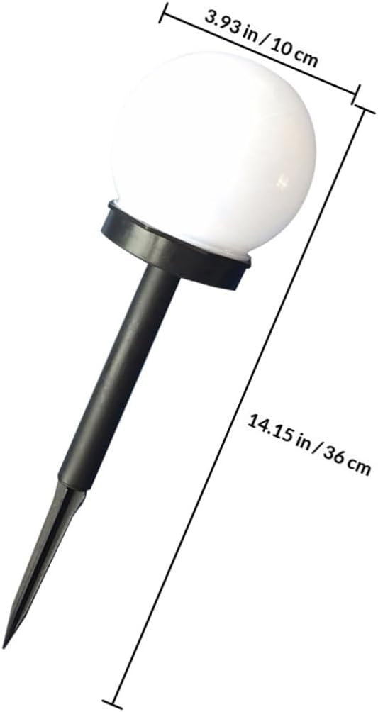 4pcs Solar Sphere Lights Outdoor White LED Lawn Pathway Garden Landscape Lighting Waterproof Plug-in Ball Shape Solar Ground Lights for Patio