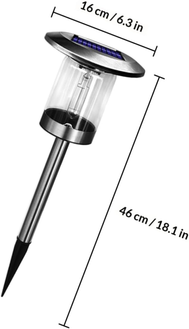 Lurrose Solar Path Lights Stainless Steel Tungsten Filament Outdoor Garden Lawn Landscape Lighting for Patio Walkway Solar Powered Waterproof Post Lamps