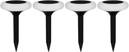4pcs RGB Colorful Solar Lawn Lights, Outdoor Garden Ground Plug Pathway Lamps 8 Modes, Solar Powered Landscape Lighting for Yard and Patio