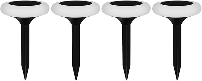 NOLITOY 4pcs Solar Ground Plug Lights RGB Colorful Garden Solar Pathway Lamps with 8 Modes, Outdoor Landscape Lighting for Yard and Driveway
