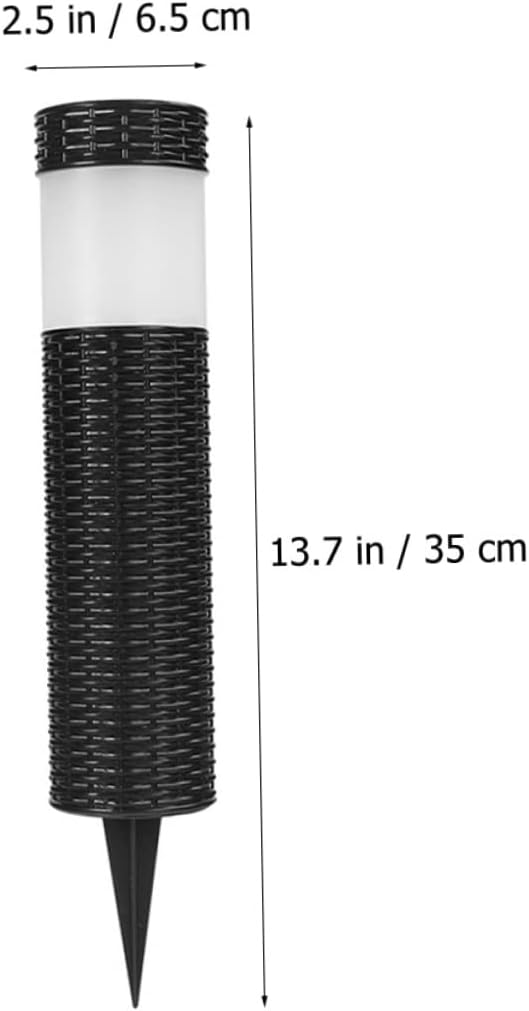Lurrose Solar Garden Light Led Outdoor Stake Light Solar-Powered Landscape Lighting for Garden Decor Easy to Install Imitation Rattan Design for Use