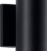 Kichler Cylinders 7" Outdoor Wall Sconce in a Black, 1-Light Exterior Wall Light, Cylinder Fixture, (7" H x 5" W) | Lumora
