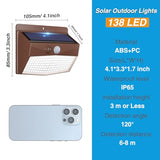 Solar Motion Sensor Outdoor Lights 10Pack,138 LED, Brown-Cool White