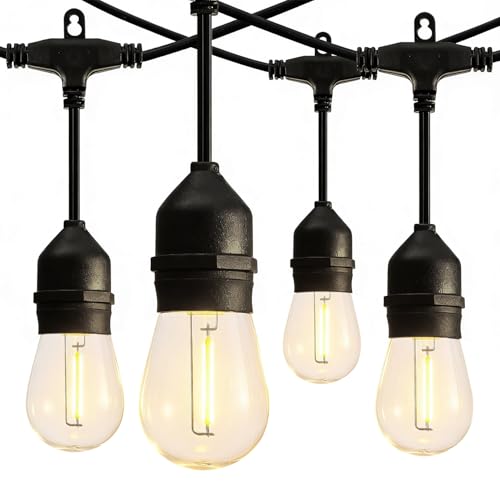 Banord Outdoor String Lights 105FT, S14 Waterproof Patio Lighting, Black
