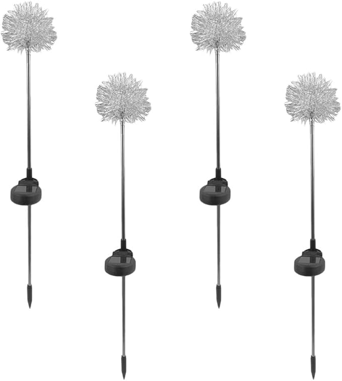 Statue Decor 4Pcs Solar Garden Lights Outdoor Dandelion Shape LED Solar Light Solar Lights Stake Lights Landscape Pathway Lights for Garden Patio Lawn Outdoor Solar Lights