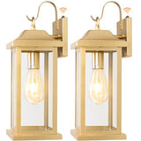 17 Inch Gold Outdoor Sconces Dusk to Dawn 2-Pack