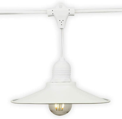 fantado Classic Metal Patio Light Bulb Shade Cover for Outdoor Commercial String Lights, E26, White by PaperLanternStore