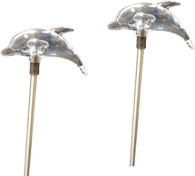 Starry Illuminate 2 PCS Solar Color Changing Dolphin Style Garden Stake Light, Clear