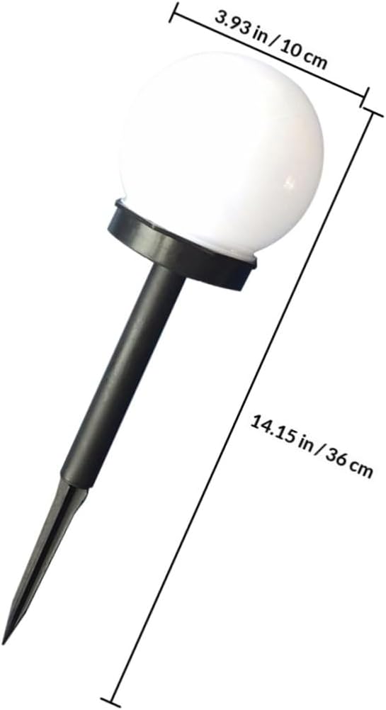 Zerodeko 4pcs Solar Globe Pathway Lights White Crackle Bubble Ball Solar Lawn LED Landscape Lighting for Outdoor Garden Yard