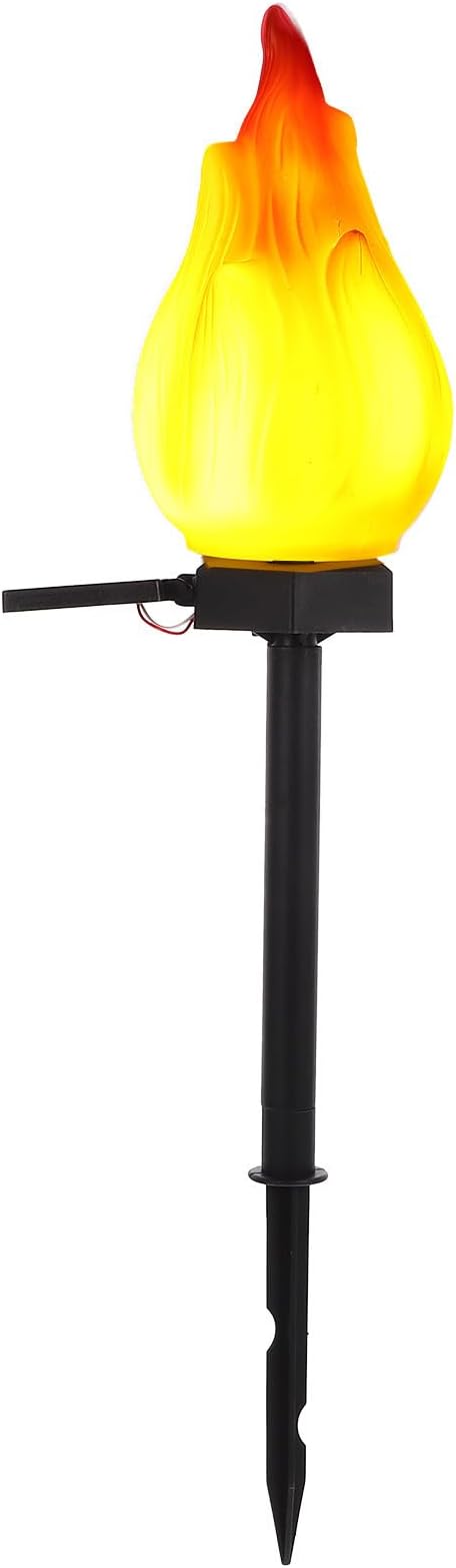 VALICLUD Solar Outdoor Garden Stake Lamp Flame Shape Decorative Solar Pathway Light for Patio Lawn Yard Lighting