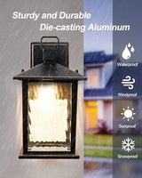 Oil-Rubbed Bronze Outdoor Wall Light, 12'' Porch Light Aluminum