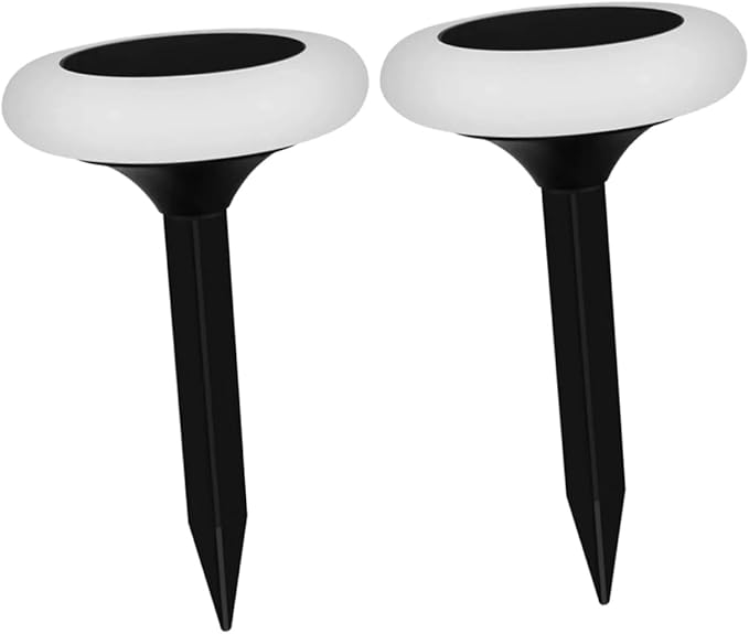 DOITOOL Solar-Powered Garden Lights 2 Pack Ground RGB Led for Outdoor Pathway Landscape