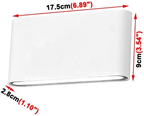 12W LED Outdoor Exterior Wall Sconces Step Down Light Fixture Lamp White Finish Warm White | Lumora