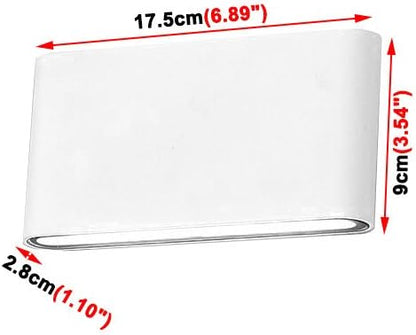 12W LED Outdoor Exterior Wall Sconces Step Down Light Fixture Lamp White Finish Cool White