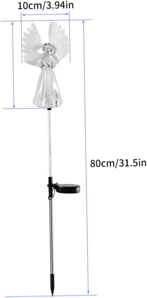 Solar Angel Lights, 2PCS Waterproof Outdoor Garden Stake Lights with Color Changing LED, Solar Powered Pathway Decoration
