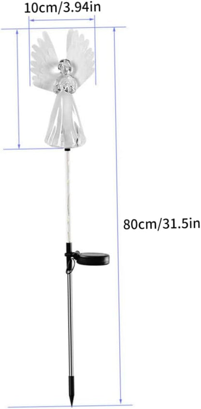 Solar Angel Lights, 2PCS Waterproof Outdoor Garden Stake Lights with Color Changing LED, Solar Powered Pathway Decoration