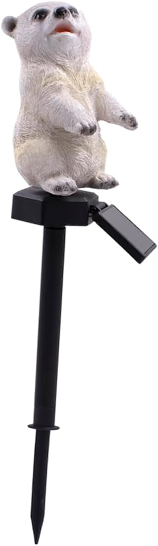 Uonlytech Solar Led Polar Bear Lawn Light Colorful Garden Lamp for Outdoor Landscape Decoration Automatic Night Lighting for Pathways Flowerbeds and Walkways