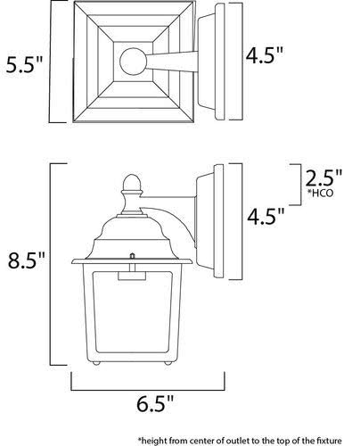 Maxim Cast-One Light Outdoor Wall Mount in Early American Style-5.5 Inches Wide by 8.5 inches high-White Finish | Lumora