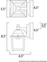 Maxim Cast-One Light Outdoor Wall Mount in Early American Style-5.5 Inches Wide by 8.5 inches high-White Finish | Lumora