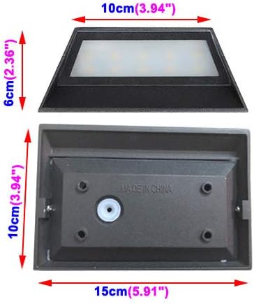 6W LED Outdoor/Indoor External Wall Sconces Light Waterproof Fixture Door Gate Step Stair Surface Mount Lamp Black Pure White