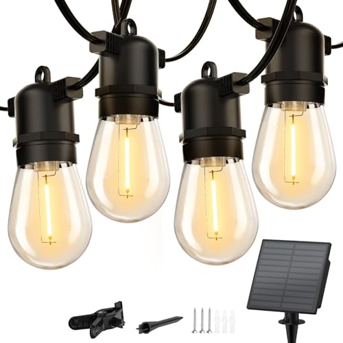 Minetom 34FT Solar String Lights Outdoor with Remote, Patio Lights