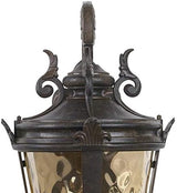 John Timberland Casa Marseille Rustic Industrial Outdoor Wall Light Fixture Warm Bronze Scroll 27 1/2" Hammered | Lumora