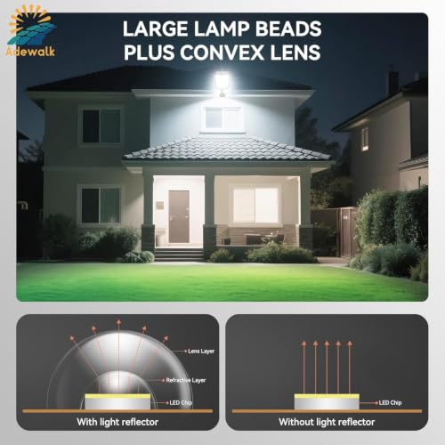 Adewalk 5000W Solar Lights Outdoor - 7000K LED Solar Street Lights Outdoor with Motion Sensor and Remote Control, IP66 Waterproof, Dusk to Dawn for Yard, Patio (1)
