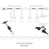 Banord Outdoor String Lights 105FT, S14 Waterproof Patio Lighting, Black