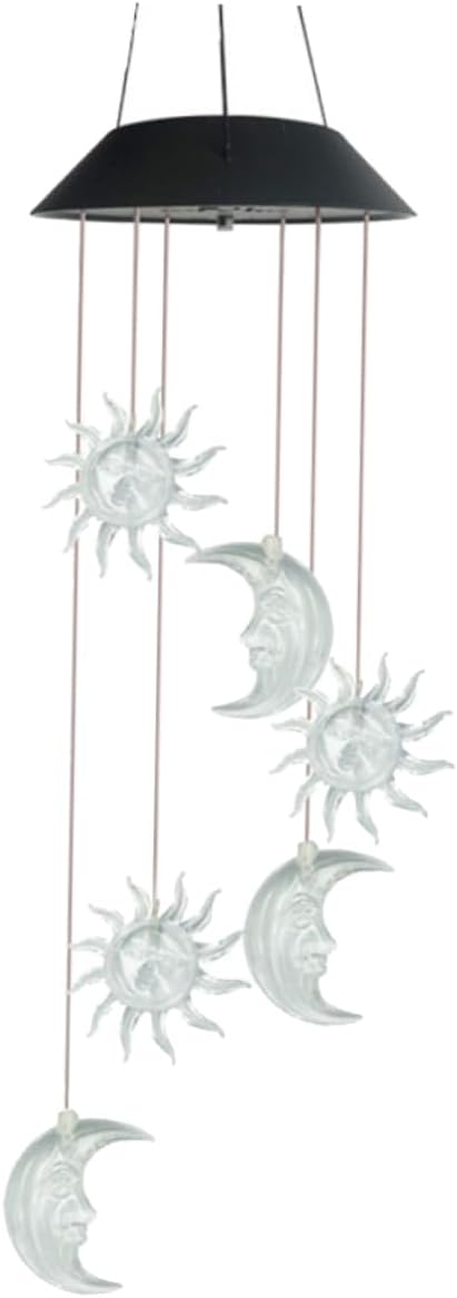 Happyyami Solar Powered Garden Light Wind Chime Lamp Waterproof Colorful Gradient Solar Lights for Outdoor Decor Suitable for Courtyards and Gardens